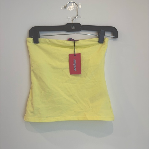 Edikted Yellow Built-in Bra Tube Top - Picture 3 of 3